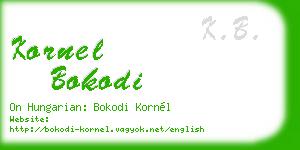 kornel bokodi business card