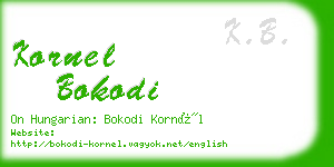 kornel bokodi business card